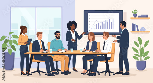 Diverse Business Team Meeting Discussion Planning.