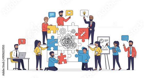 Diverse Team Building Puzzle Together 1.