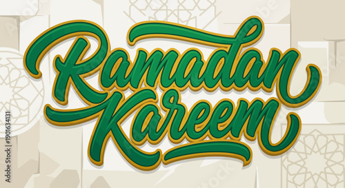 Celebrating Ramadan Kareem with traditional Islamic calligraphy and ornaments in a festive atmosphere displayed on a greeting card 1 (3).eps