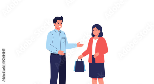 Man and Woman Discussing Business Matters.