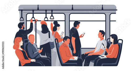 People Riding on Public Transportation Bus.