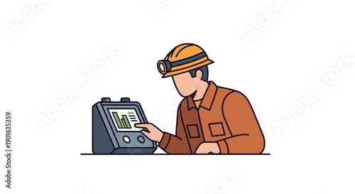 Technician Using Welding Machine Control Panel.