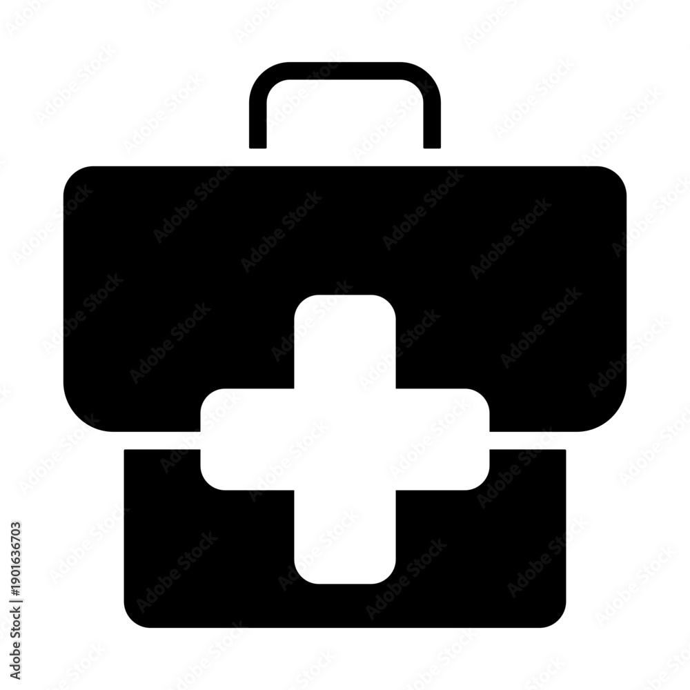 Obraz premium Emergency Kit Icon - Solid Black