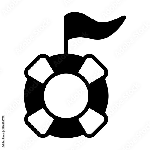 Rescue Mission Icon - Solid Black