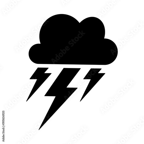 Severe Storm Icon - Solid Black