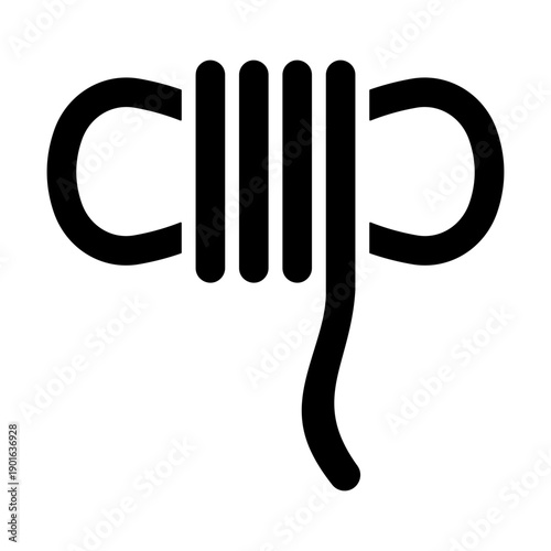 Rescue Rope Icon - Solid Black