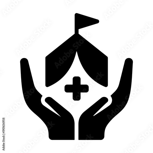 Shelter Management Icon - Solid Black