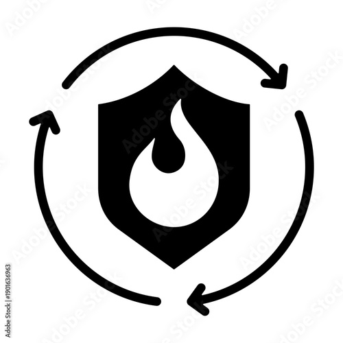 Disaster Recovery Icon - Solid Black