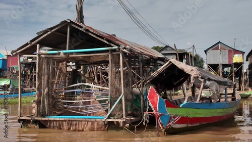 Cruising past the floating village of Kampong Phluk near Siem Reap in Cambodia.