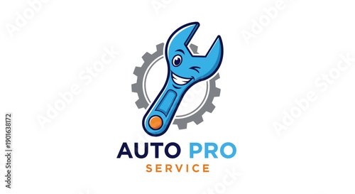 Auto Pro Service logo with winking wrench and gear icon.