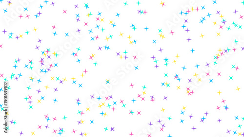Scattered Colorful Crosses on White Background Pattern
