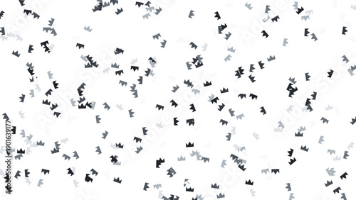Scattered Rhinoceros Silhouettes: Random Pattern On White Background