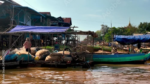 Cruising past the floating village of Kampong Phluk near Siem Reap in Cambodia.