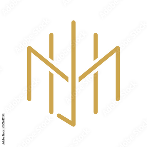 Luxury JM monogram logo with clean golden lines and refined symmetry, expressing elegance, exclusivity, and modern prestige for high-end brands, fashion, jewelry, or personal identity.