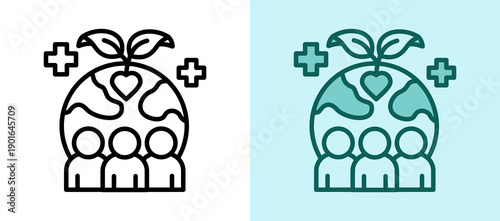 Social Awareness line color icon