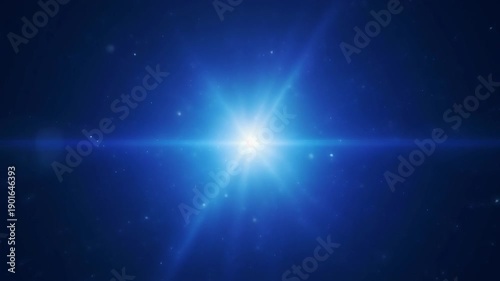 A captivating burst of brilliant light illuminating a deep blue digital space, creating a mesmerizing abstract background with radiant star-like particles