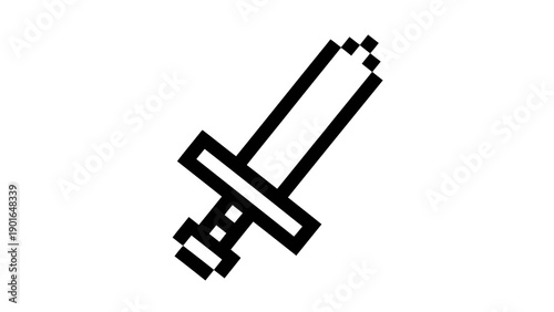Simple black sword icon on white background