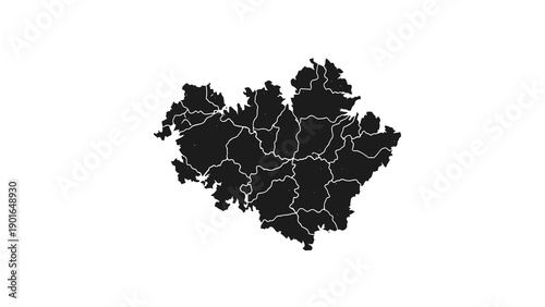 Map of region with districts outlined