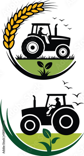 Tractor for cultivating land logo
