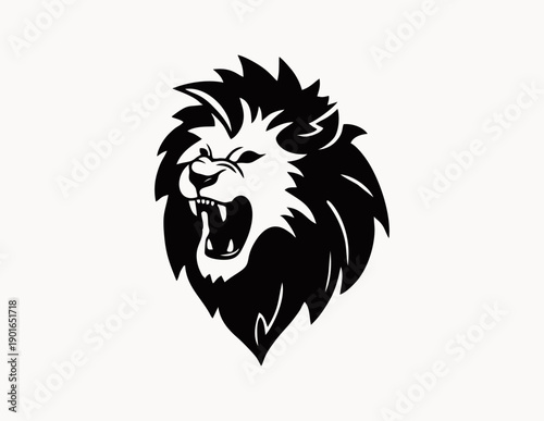 A majestic lion's head roars with fierce determination against the United Kingdom Flag – Union Jack Background