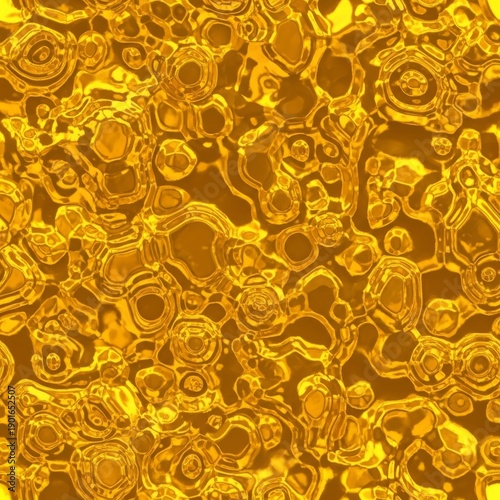 Abstract background of molten gold metal structure, highly detailed seamless texture showcasing bright reflectivity and polished surface, light, close up, elegant