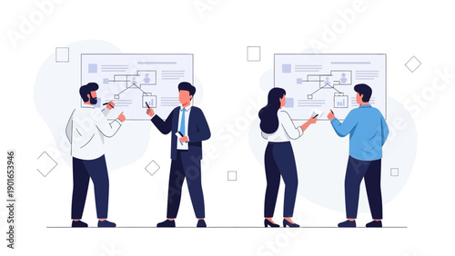 Business Team Collaboration Meeting Strategy Planning Flowchart