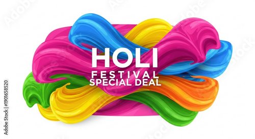 Holi festival special deal colorful swirls graphic