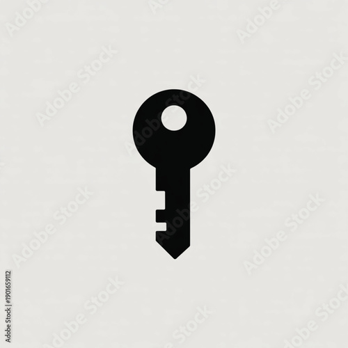 Vector graphic of a classic key viewed from the front