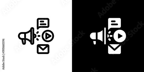 Promotion icon concept with flat Black White Background. Vector illustration.