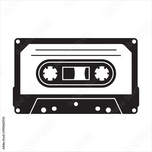 audio cassette isolated on white background 