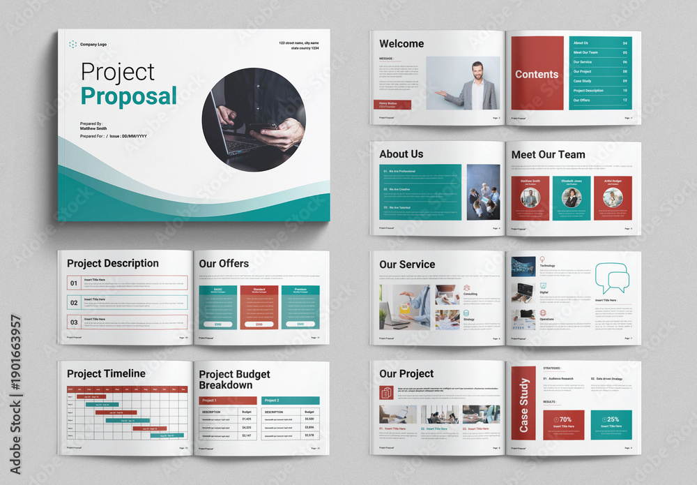 Project Proposal Image Project Proposal Template Landscape Stock Template | Adobe Stock