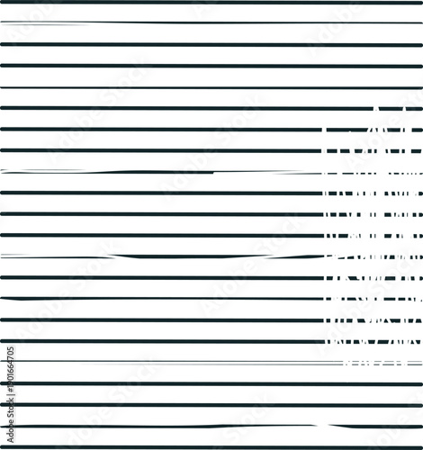 Line sheet with cut areas.