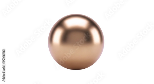 Glossy Gold Sphere on White Background