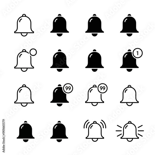 Collection of notification bell icons.
