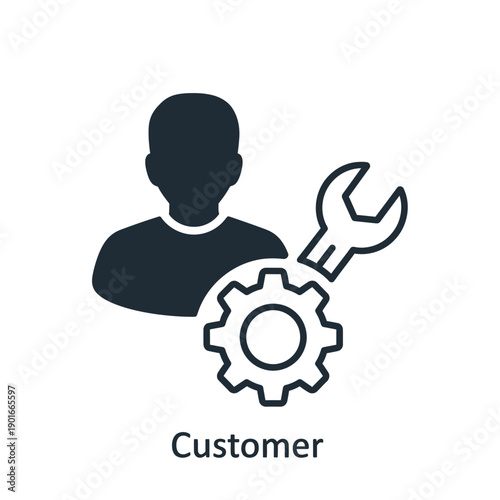 Customer service support concept icon.