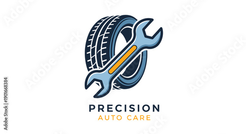 Precision Auto Care logo with tire and wrench.