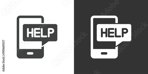 Mobile Help icon. Solid glyph series icon