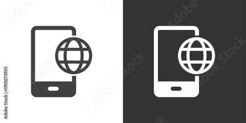 Mobile Global Network icon. Solid glyph series icon