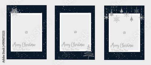 Photo template and photo grid for christmas.