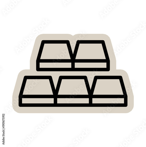 Chocolate bar cocoa candy scrapbook, doodle, sticker, collage, icon: hand drawn illustration of dark choco block for snack, dessert, baking, sweet, food, ingredient, sugar, milk, delicious