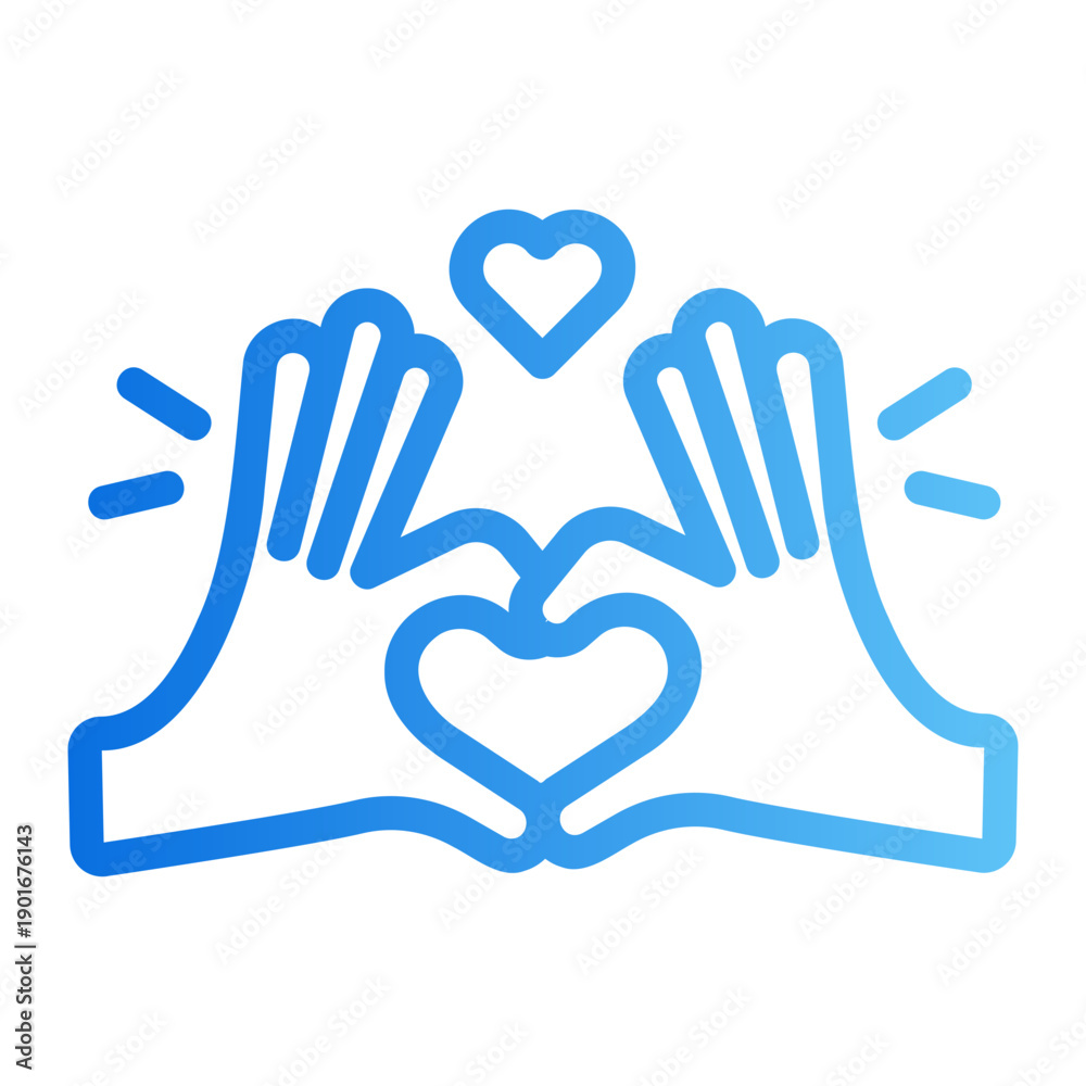 Fototapeta premium chands heart Line Gradient Icon