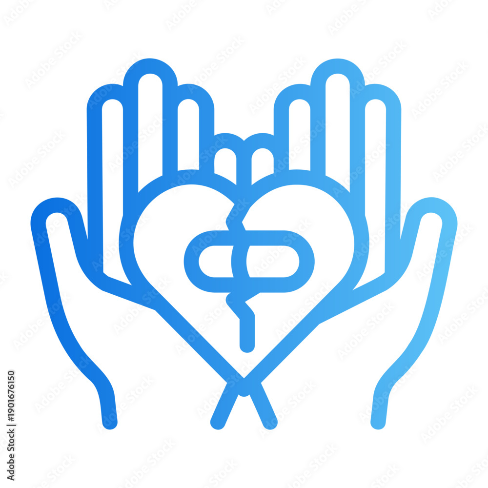 Obraz premium Broken heart healing Line Gradient Icon