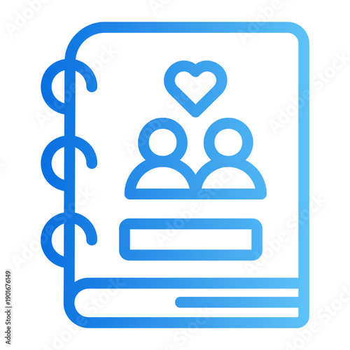 Book album photo Line Gradient Icon