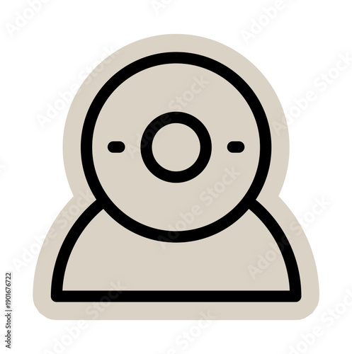 Webcam computer camera scrapbook, doodle, sticker, collage, icon: hand drawn illustration of web camera for video call, meeting, streaming, online, conference, technology, pc, hardware