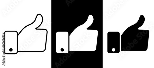 Thumb up like sign and symbol icon set