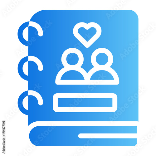 Book album photo Line Gradient Icon