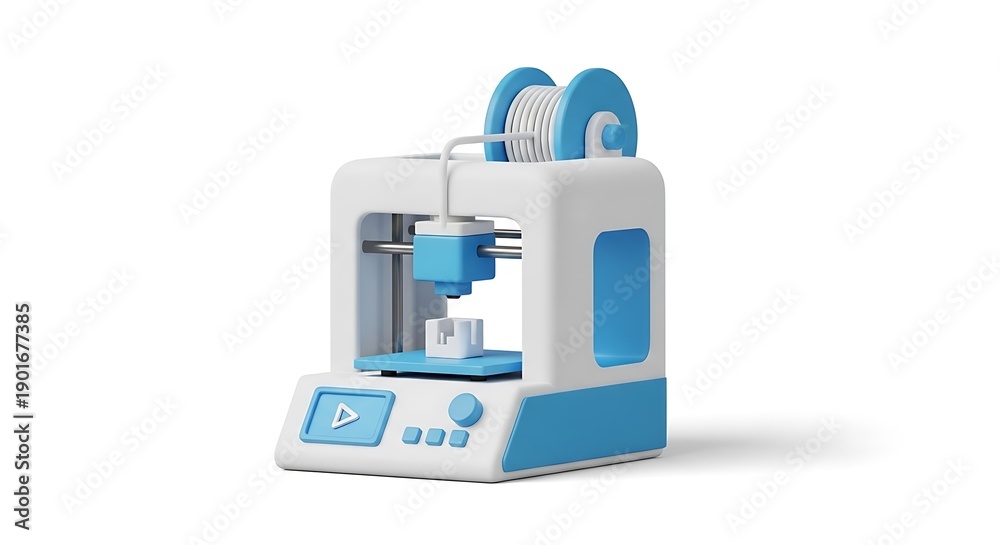 Fototapeta premium Compact 3D Printer - A Modern Technology for Home and Small Business Use.