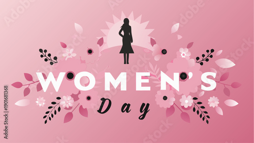 Empowering woman celebrating Women's Day with flowers and sunshine