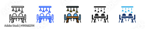 Dining Room Set Icon Collection With Multiple Styles