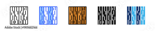 Wooden Floor Icon Collection With Multiple Styles
